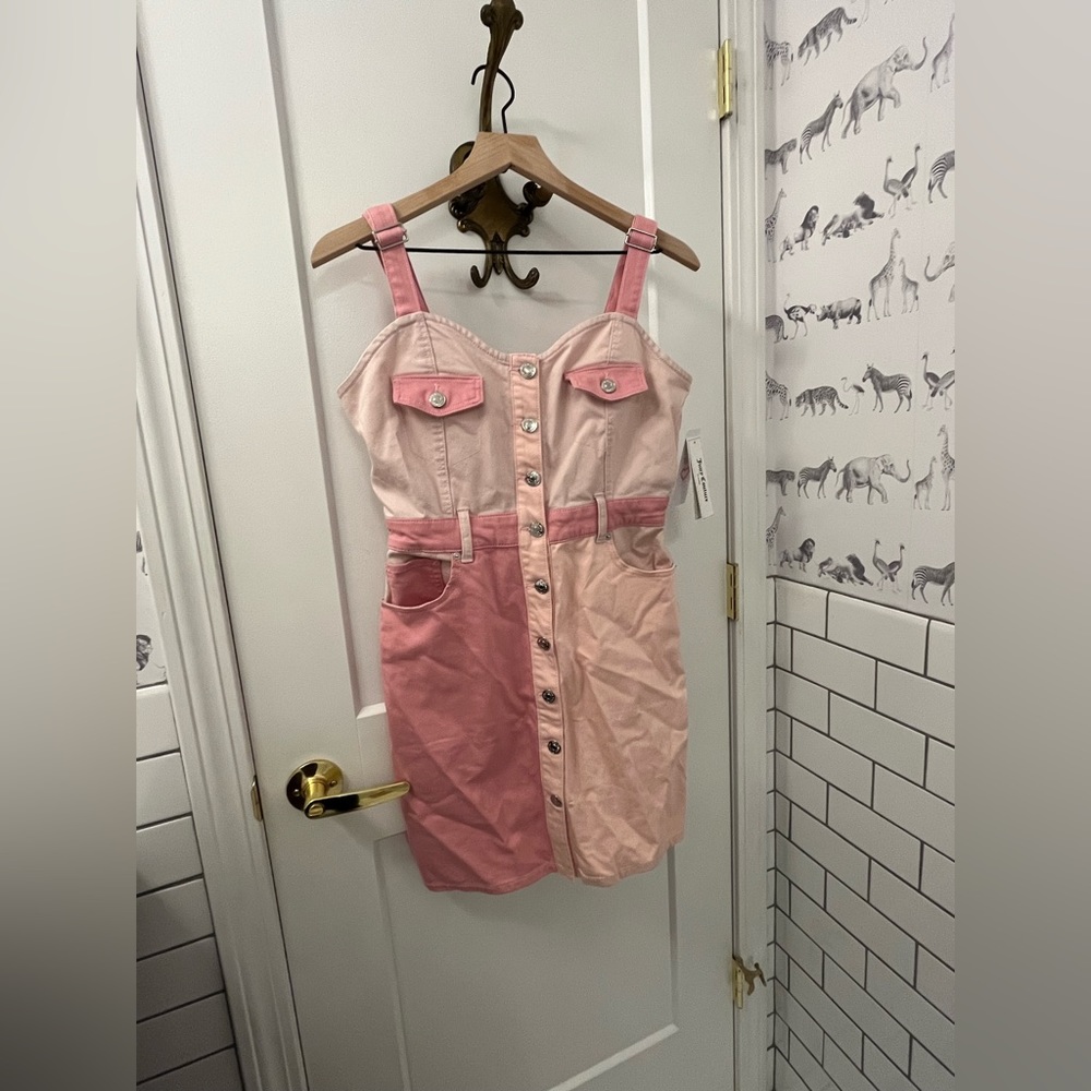 Juicy couture- pink hearts- COLORBLOCK BODY-CON DRESS IN PASTEL PINK
